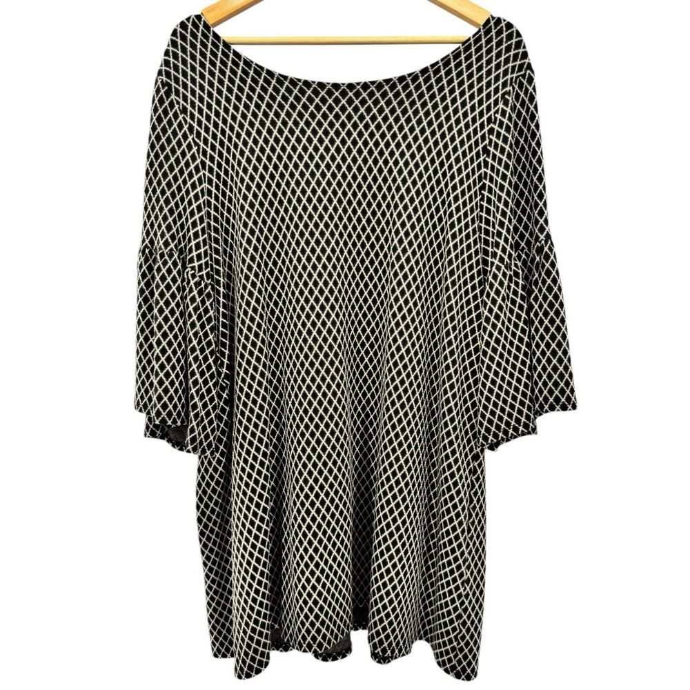 Bryn Walker Diego Jacquard Diamond Print Tunic Top Womens Medium Boho Shirt Chic